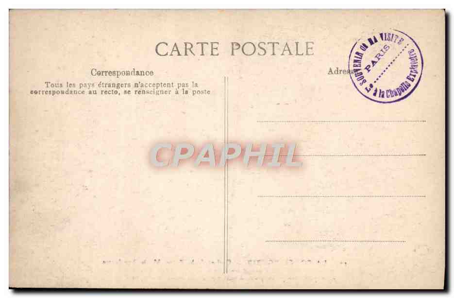CPA Paris La Conciergerie Cachot de Marie Antoinette — Verso