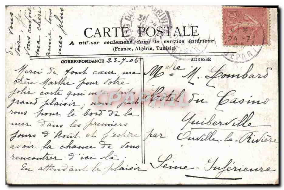 CPA Paris Le Pont des Arts et L'Institut  — Rückseite