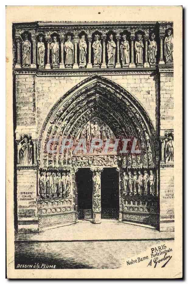 CPA Paris Notre Dame Porte cenbtrale 