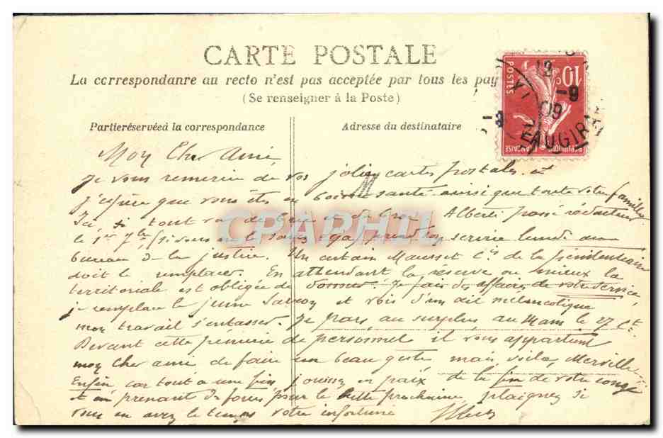 CPA Paris Notre Dame Porte cenbtrale  — Verso