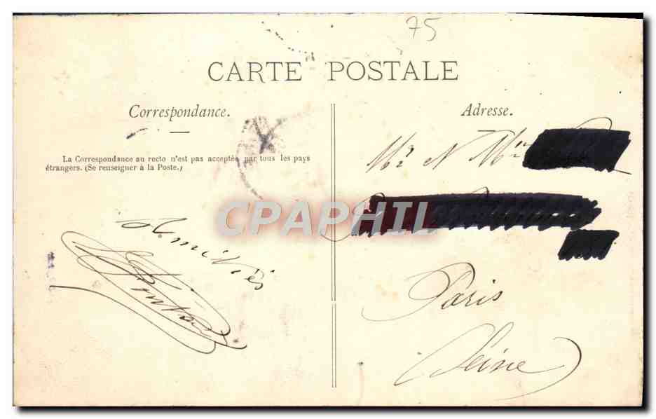CPA Paris Avenue de l'Opera  — Rückseite