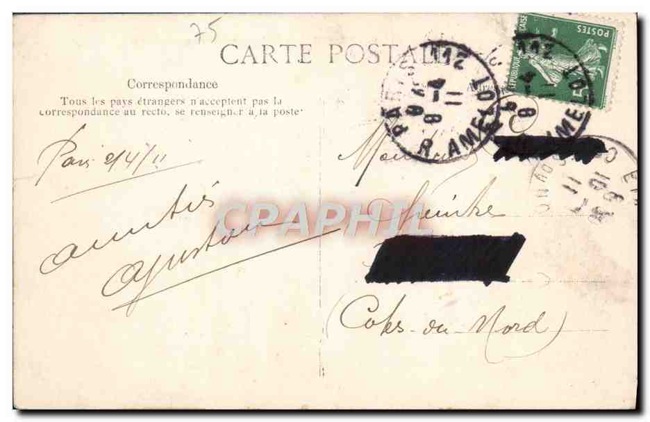 CPA Paris Boulevard Poissonniere  — Rückseite