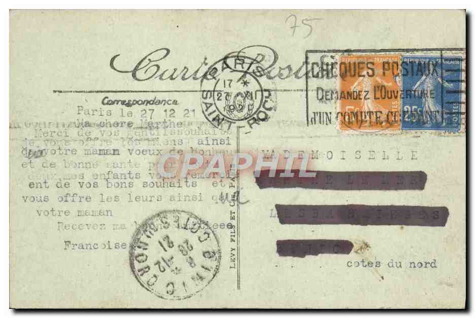 CPA Paris Rue Royale  — Rückseite