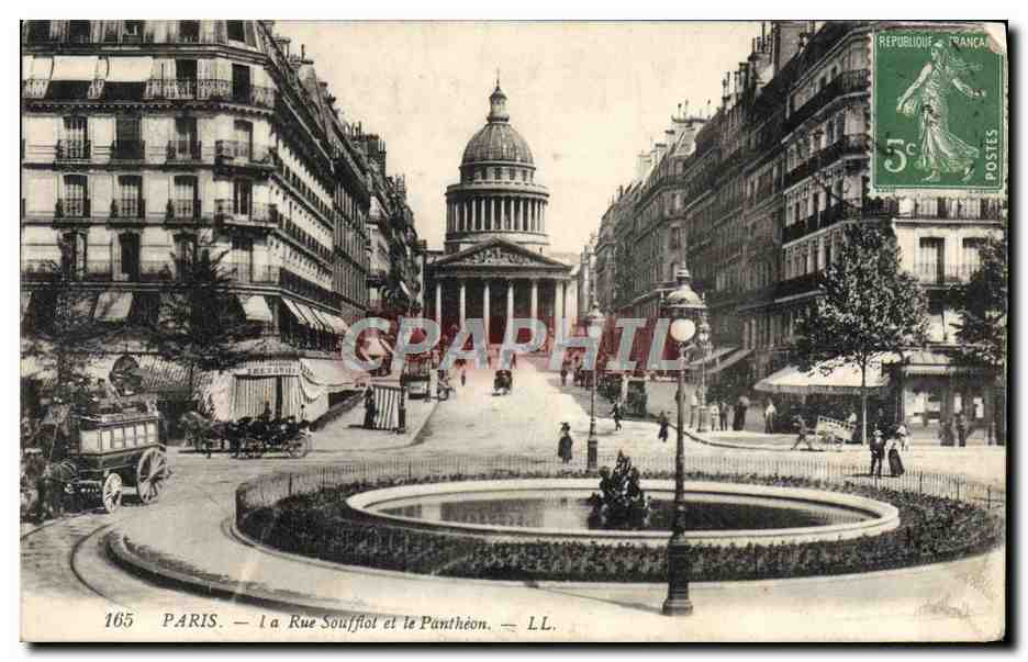 CPA Paris La Rue Soufflot et le Pantheon 