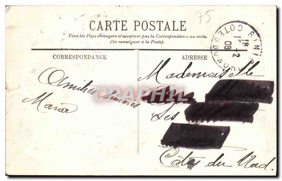 CPA Paris La Rue Soufflot et le Pantheon  — Rückseite