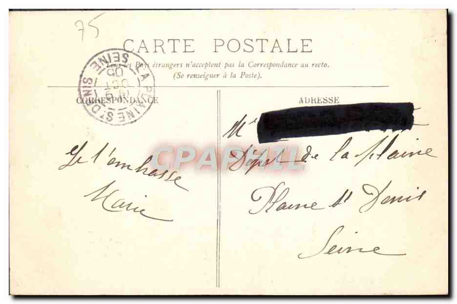 CPA Paris Les Buttes Chaumont  — Verso