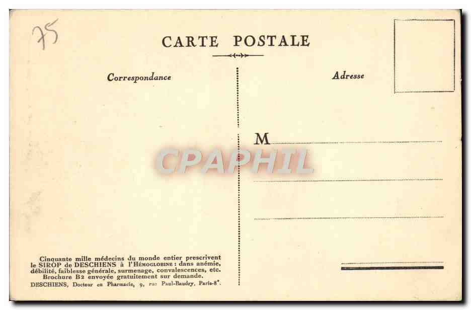 CPA Paris Pantheon — Rückseite
