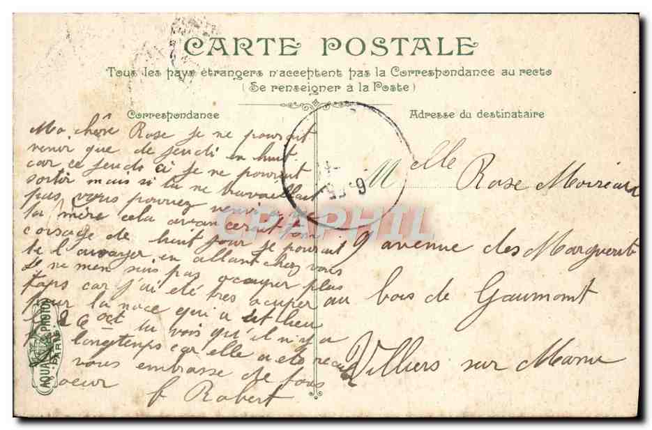 CPA Paris Buttes Chaumont Le Belvedere  — Verso