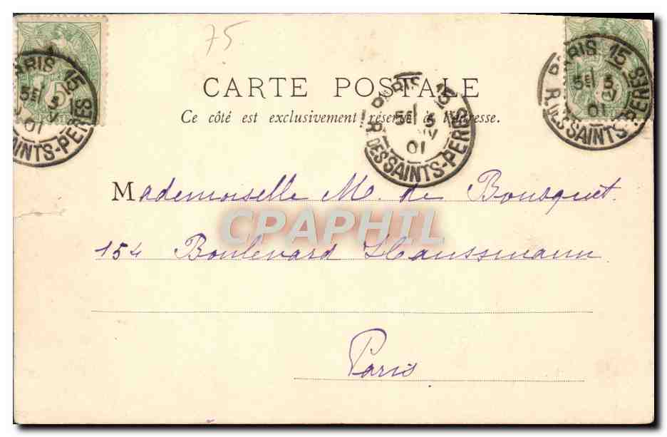 CPA Paris Saint Lazare Cour de Rome  — Rückseite