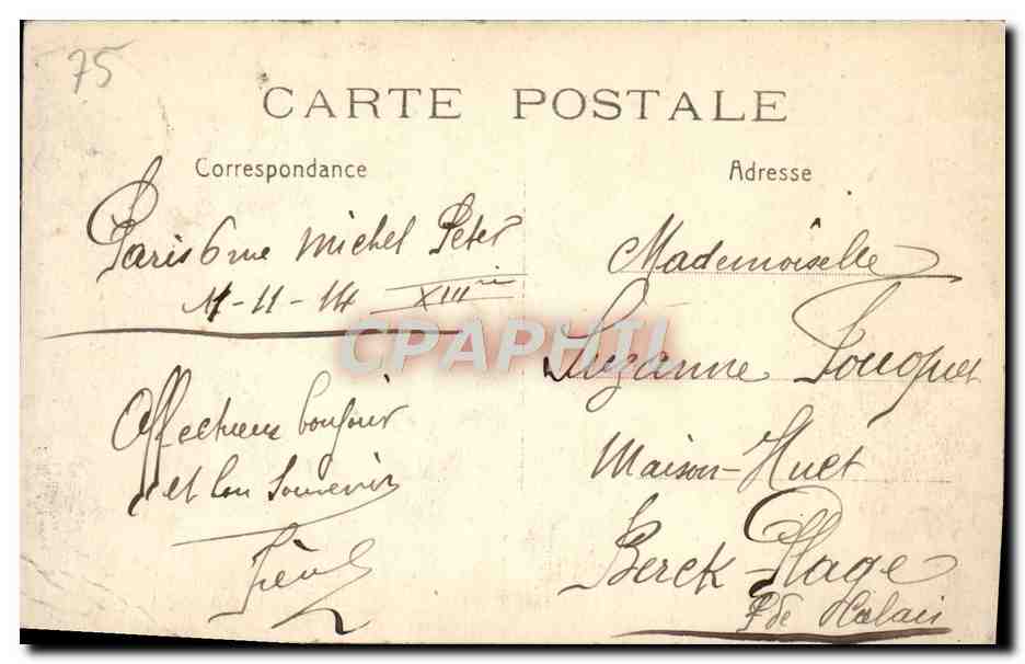 CPA Paris Buttes Chaumont Le Pont de Briques  — Verso