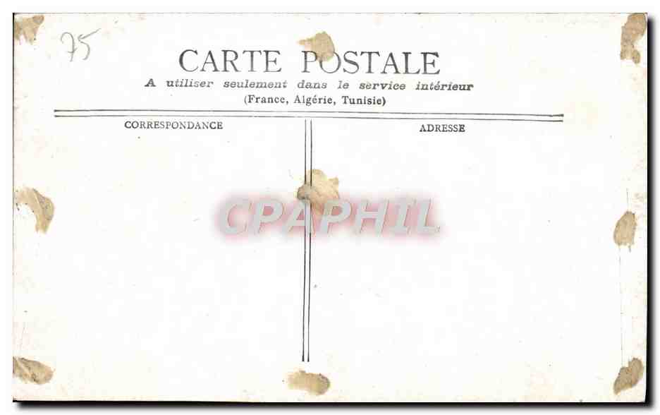 CPA Paris Rue du Louvre Hotel des Postes  — Verso