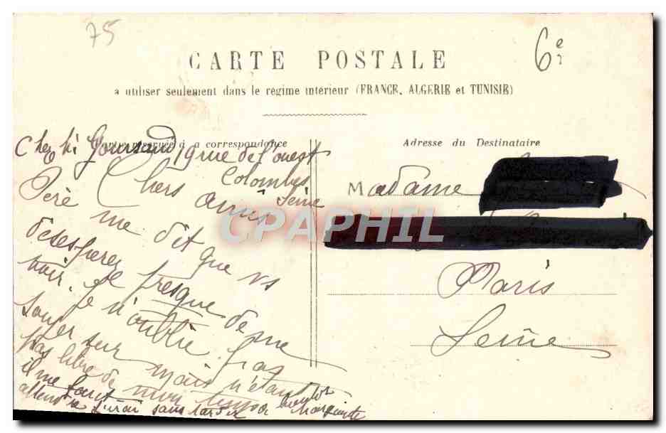 CPA Paris Palais Du Luxembourg — Verso