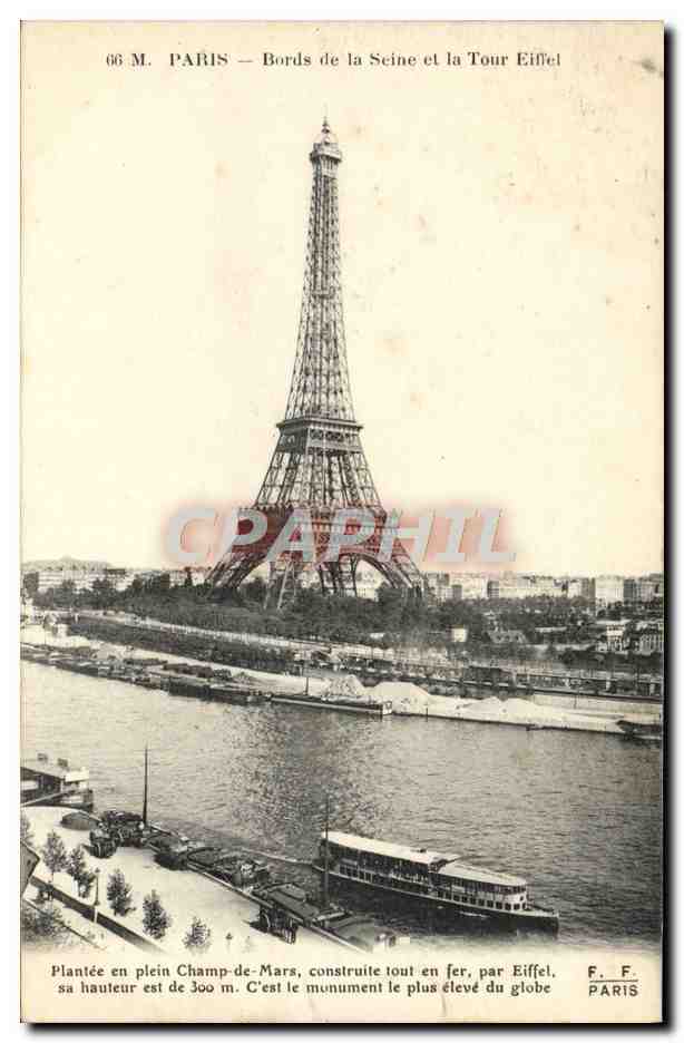 CPA Paris Bords De La Seine Et La Tour Eiffel Bateau Peniche 