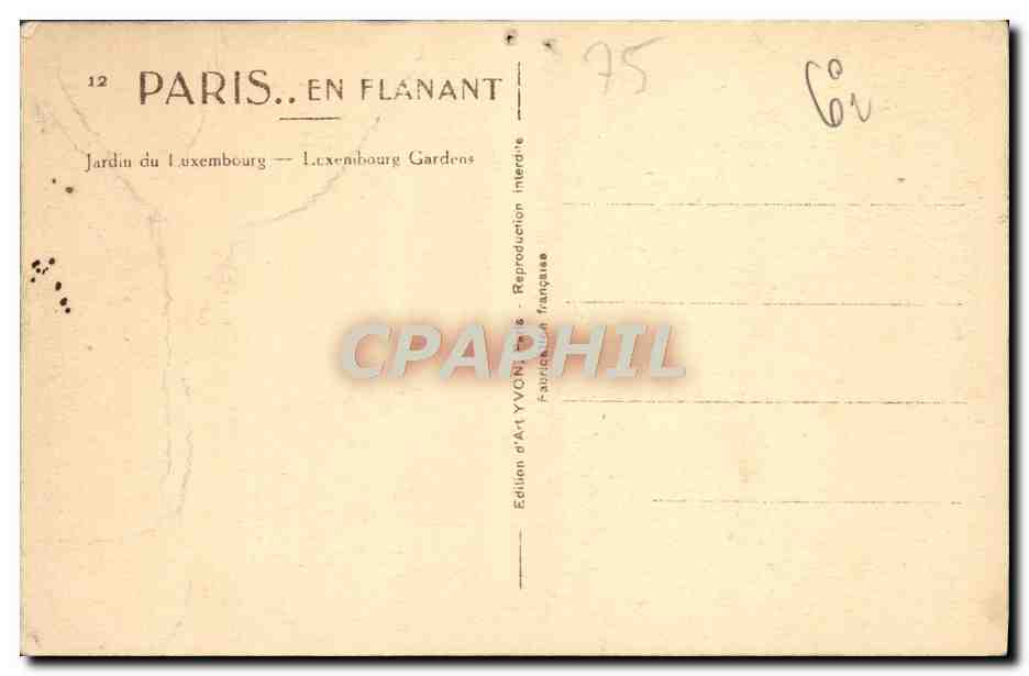 CPA Paris En Flanant Jardin Du Luxembourg — Back