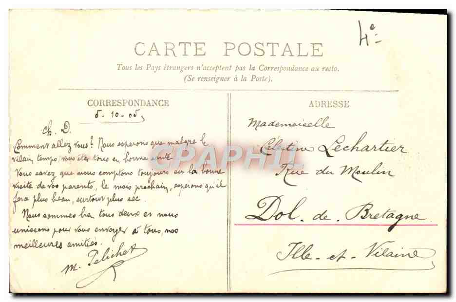 CPA Paris Ile Saint Louis Vue Sur La Seine Bateau Peniche  — Rückseite