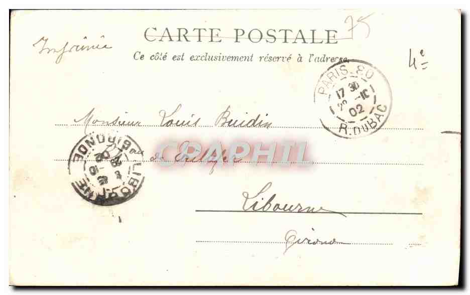 CPA Paris Conciergerie Et Tribunal De Commerce — Verso