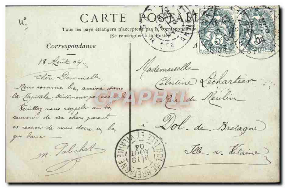 CPA Paris Le Pont Au Change Palais De Justice — Verso