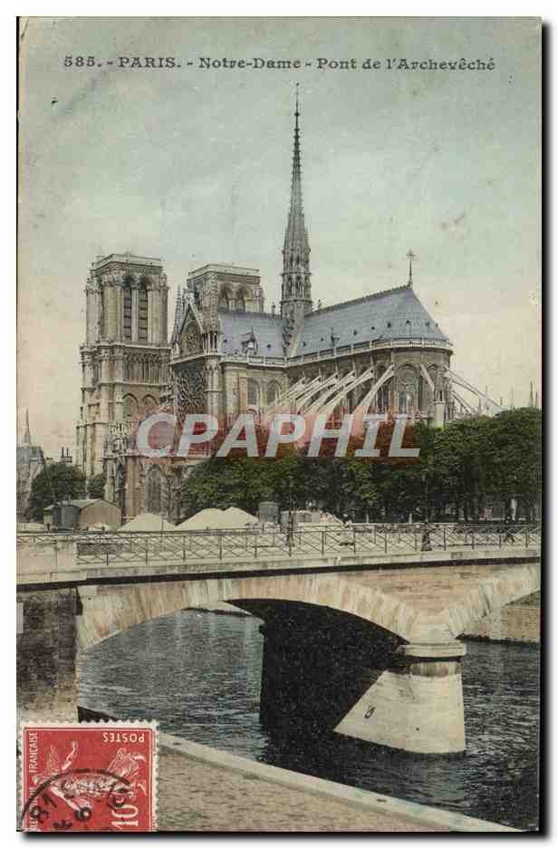 CPA Paris Notre Dame Pont De I'Archeveche