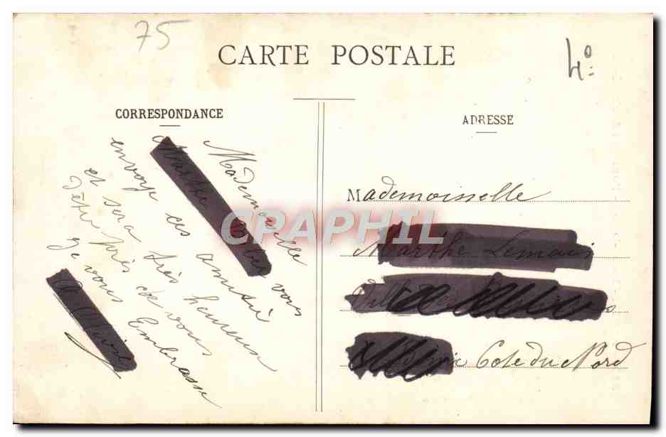 CPA Paris Notre Dame Pont De I'Archeveche — Verso