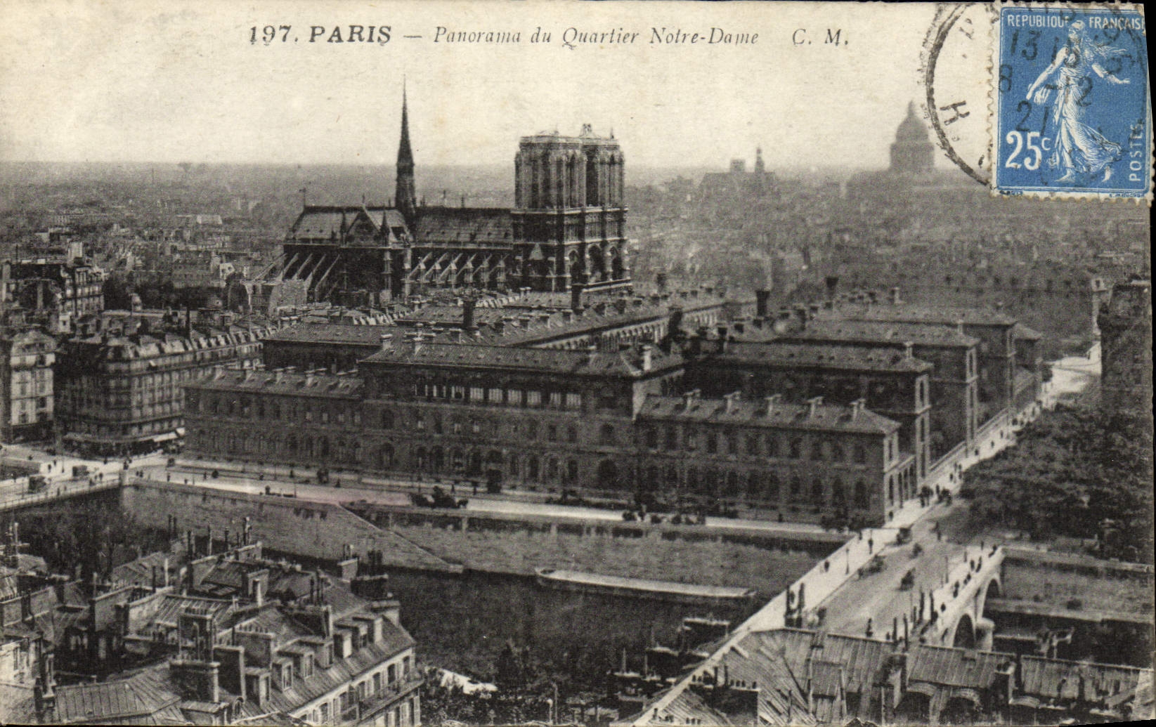 CPA Paris Panorama Du Quartier Notre Dame