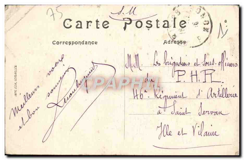 CPA Paris Le Palais De Justics — Verso
