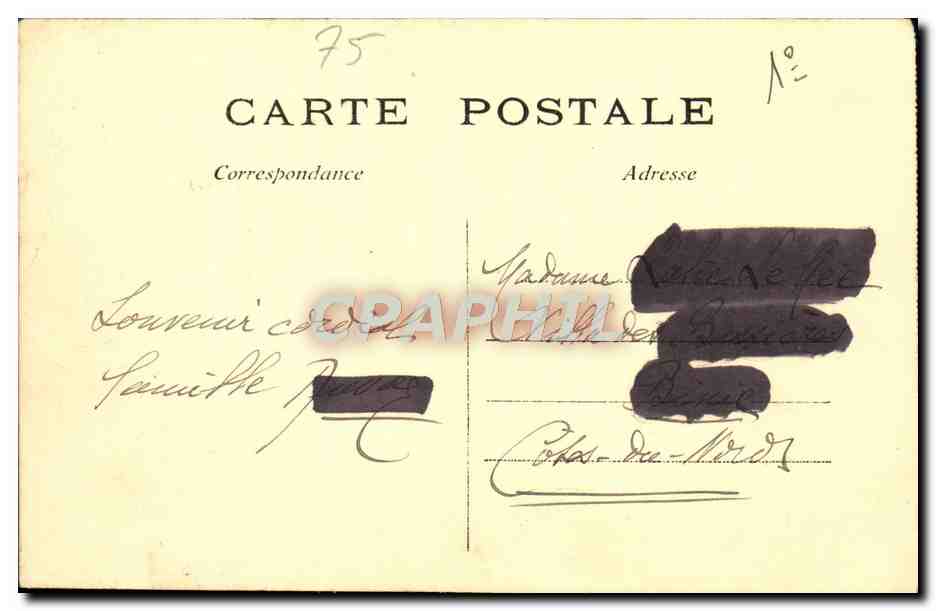 CPA Paris L'Arc De Triomphe Du Carrousel et le monument Quand Meme de Mercie — Rückseite