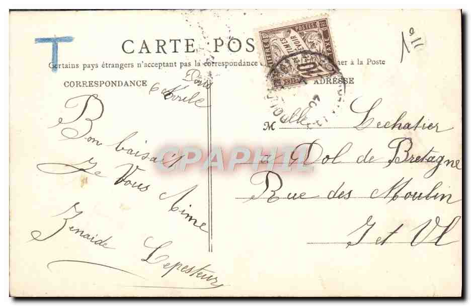 CPA Paris Rue De Rivoli — Rückseite