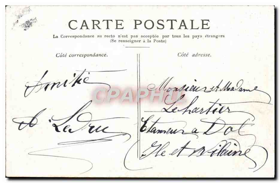 CPA Paris La Porte Saint Martin — Verso