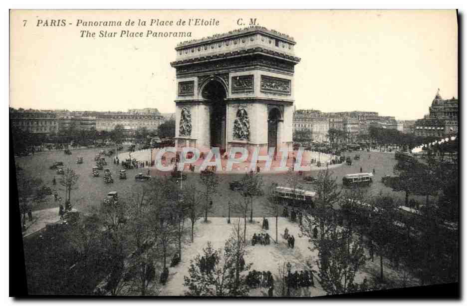 CPA Paris Panorama De La Place De I'Etoile