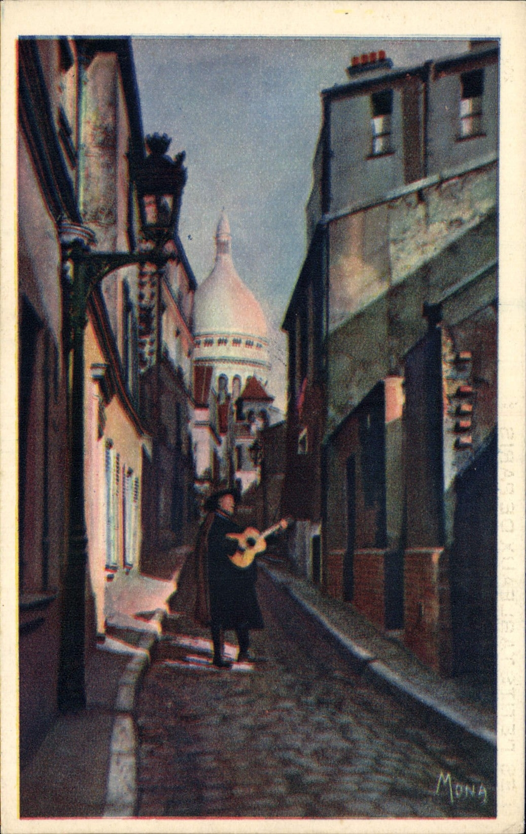 Montmartre — Rue Saint-Rustique avec le Sacré-Cœur — Monag