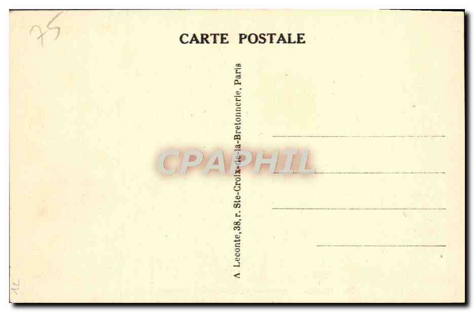 CPA Paris Place De La Concorde — Rückseite
