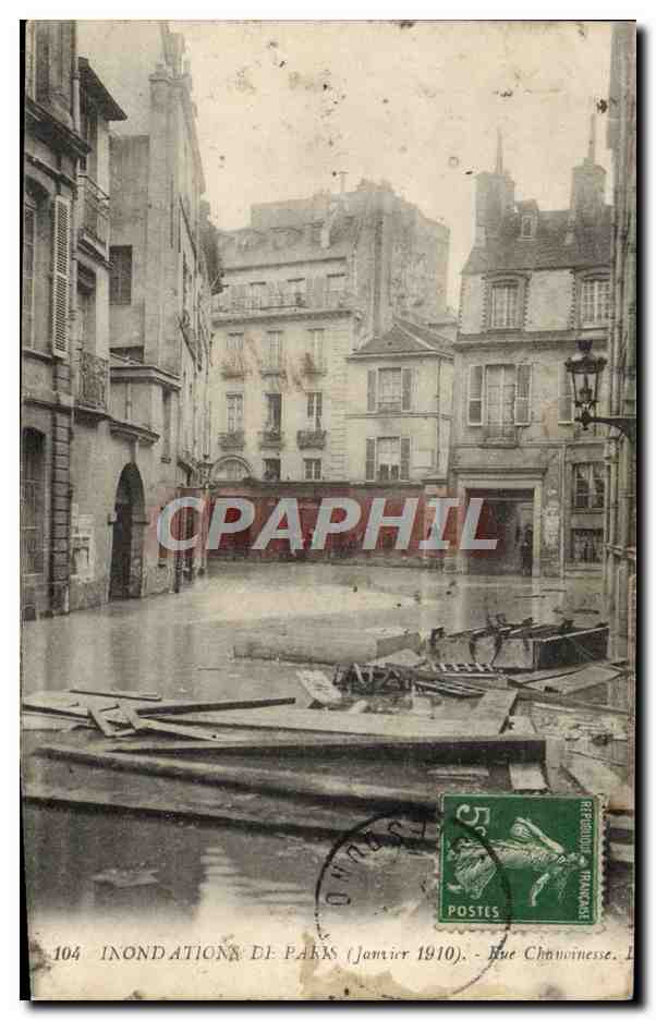 Inondations de Paris — Janvier 1910 — Rue Chaumois — Éditeur : 104