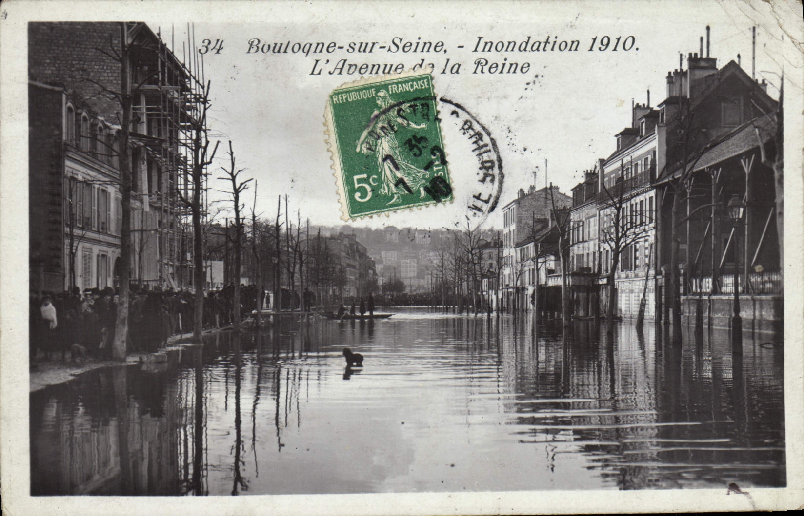 CPA Boulogne Sur Seine Inondation 1910 L'avenue de la Seine 