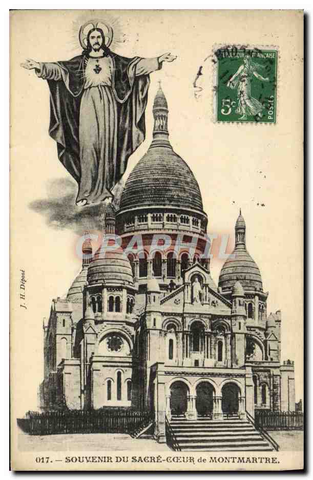 CPA Paris Souvenir du Sacre Coeur de Montmartre 