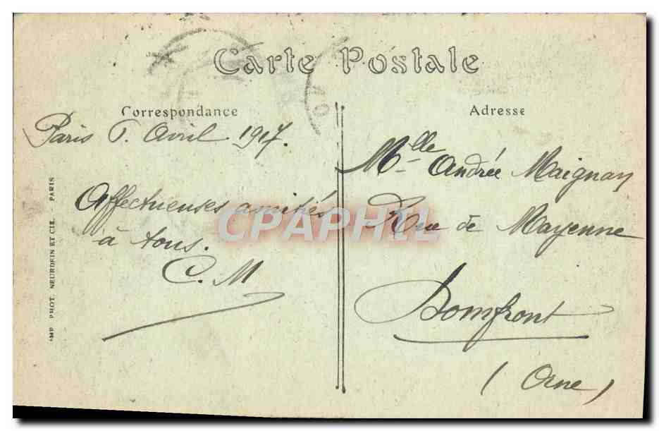 CPA Paris Boulevard Malesherbes et l'eglise Saint Augustin — Verso