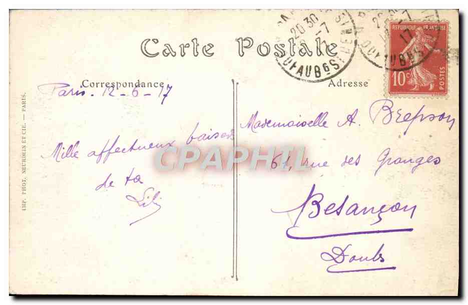 CPA Paris Jardin du Luxembourg La fontaine Carpeaux — Verso