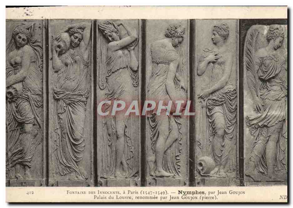 CPA Paris Fontaine des Innocents Nymphes Jean Goujon Palais du Louvre 