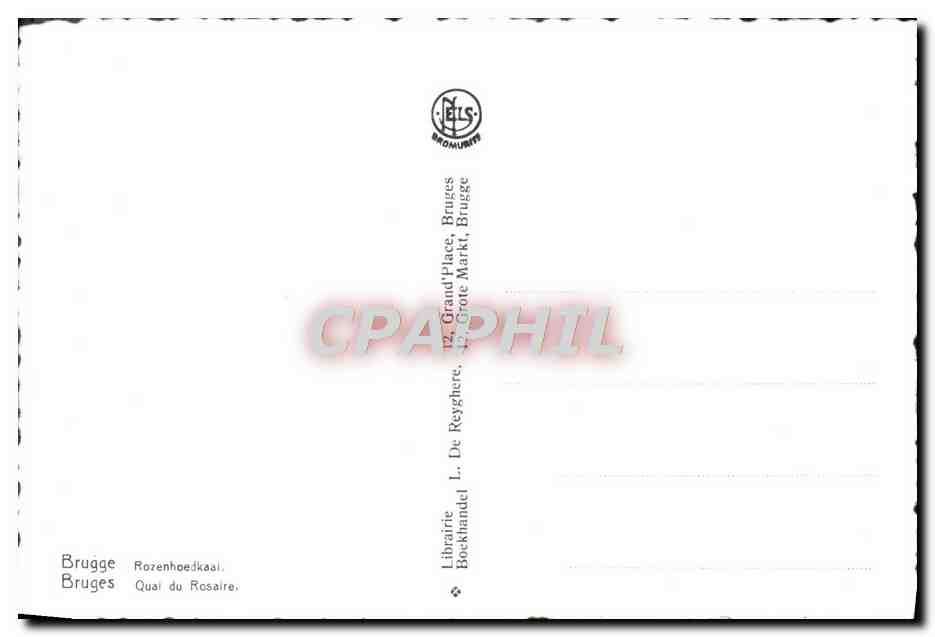 CPM Bruges Quai du rosaire — Back