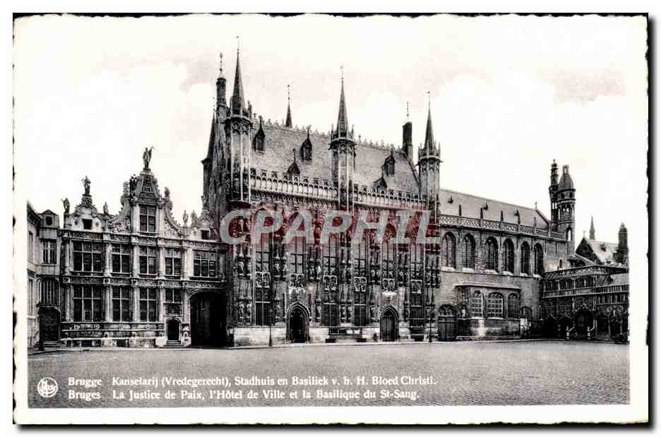 CPM Bruges La justice de paix L'hotel de ville et la basilique du St Sang