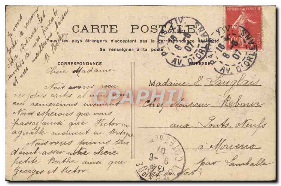 CPA Paris La Conciergerie — Verso