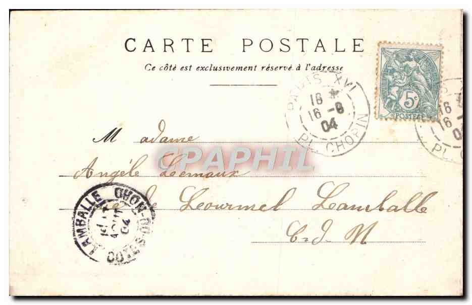 CPA Paris Entree Du Parc Monceau Caleche Cheval — Rückseite