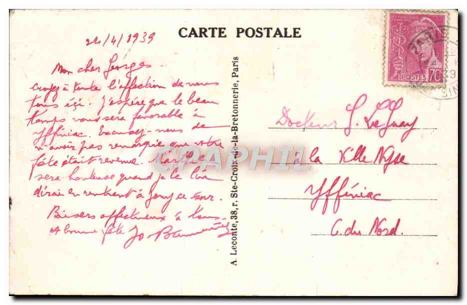 CPA Paris Notre Dame L'Abside — Verso