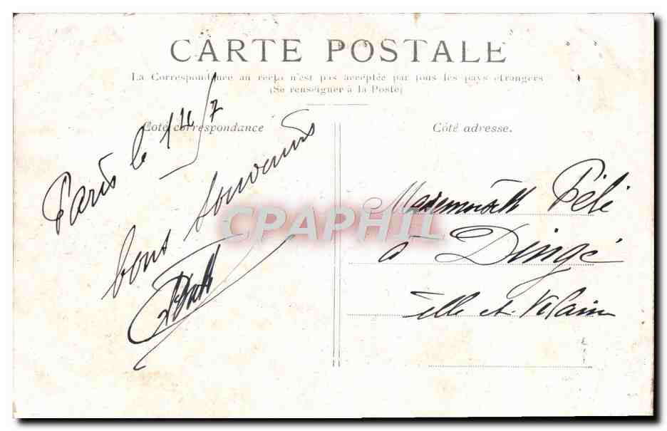 CPA Paris Le Petit Palais Champs Elysees — Verso