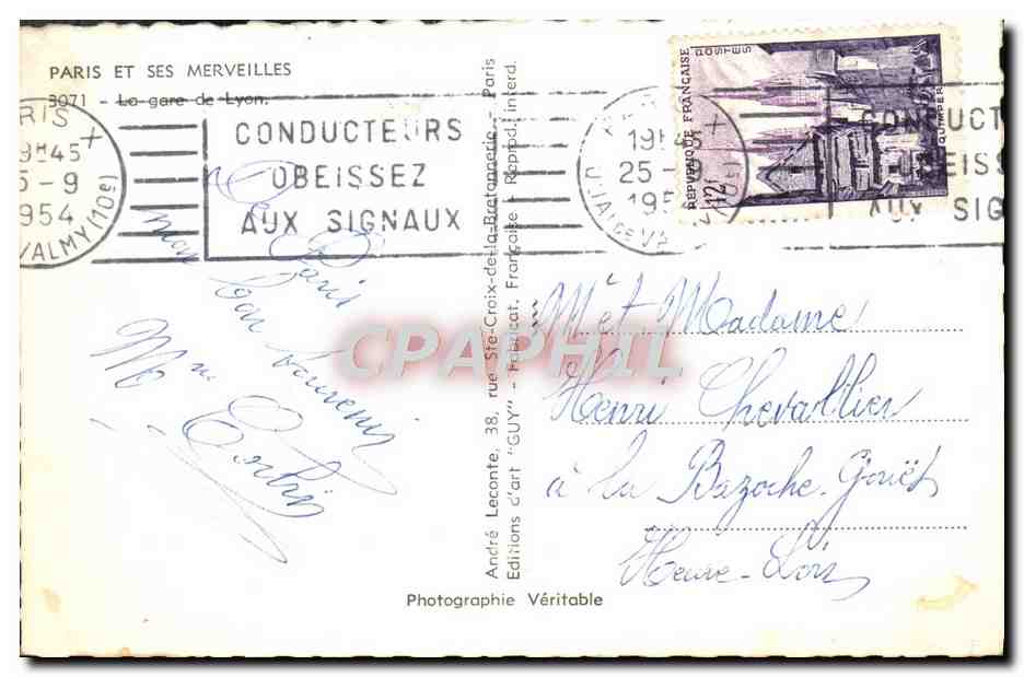 CPM Paris Et Ses Merveillles La gare de Lyon — Rückseite