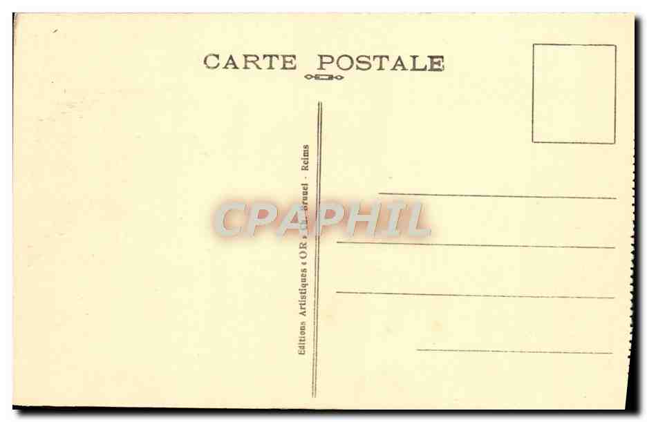 CPA Reims La Cathedrale Apres Le Bombardement Militaria — Verso