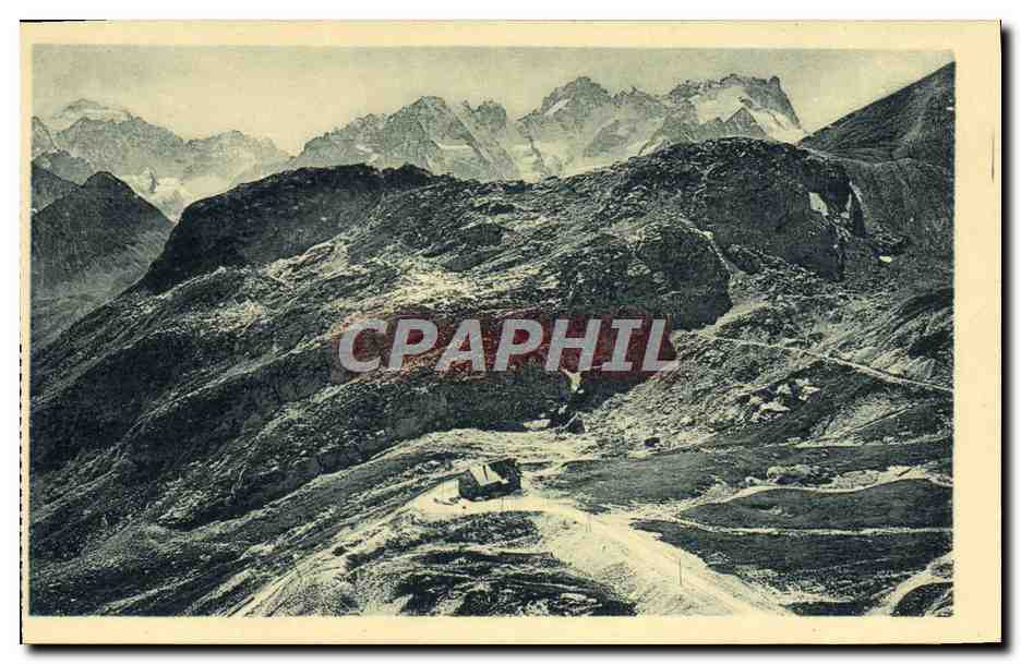 Dauphiné - LAUTARET, ses environs — le Chalet et col du Galibier (2556 m.) les Ecrins (1103 m.) et la Meije (3987 m.) — A. Molllaret - Grenoble