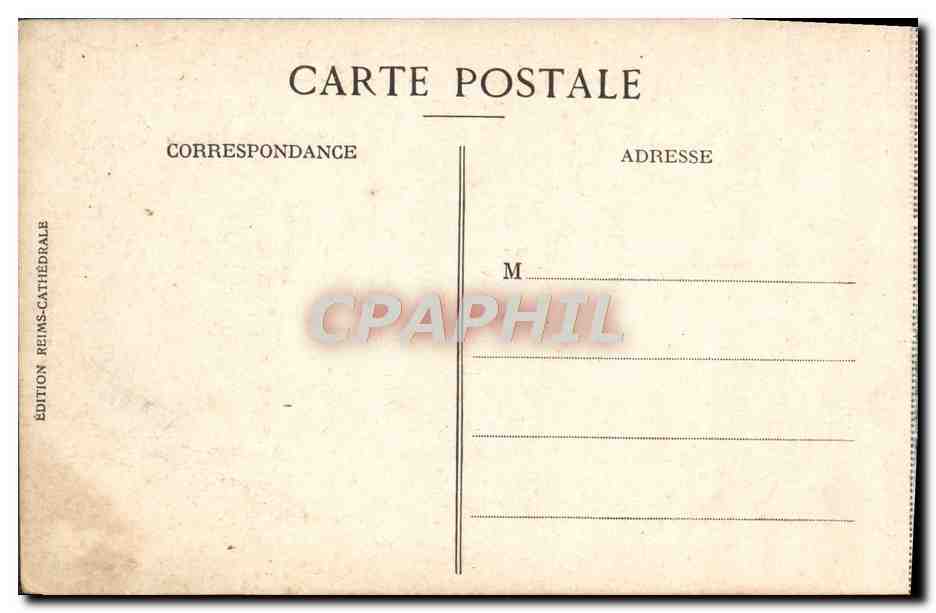 CPA Reims Vue Laterale Nord De La Cathedrale Apres la guerre — Verso