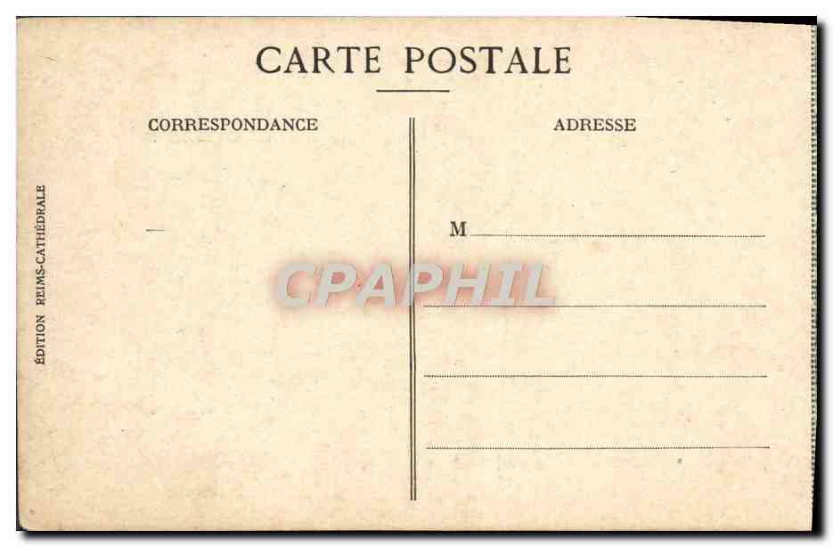 Reims — Le croisillon du grand comble de la Cathédrale après la guerre — Édition Reims-Cathédrale — Verso