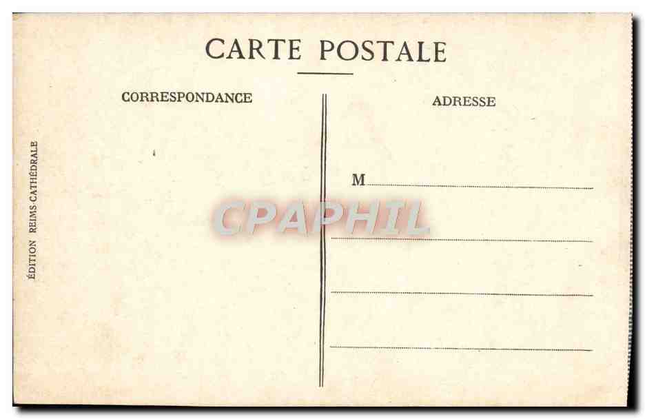 CPA Reims L'Hotel De Ville Apres La Guerre Militaria — Verso