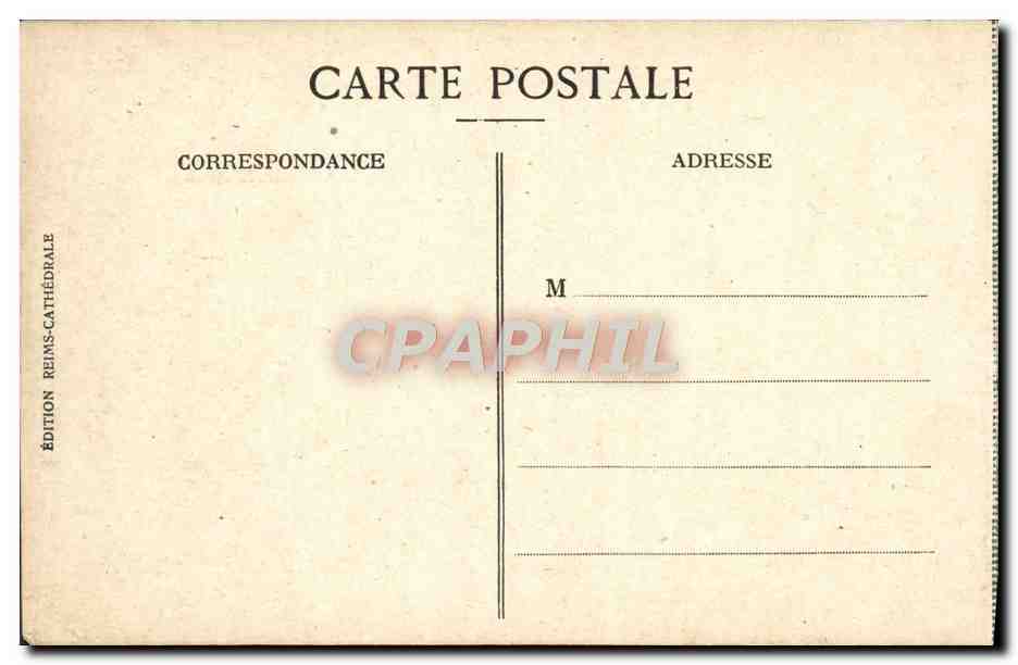 CPA Reims La Place Royale Apres La Guerre Militaria — Verso